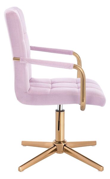 LuxuryForm DESIGN Stolička VERONA GOLD VELUR na zlatom kríži - levanduľa
