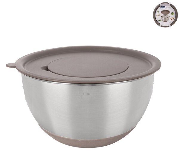 Šľahacia misa s vekom BEIGE pr. 21,7 cm