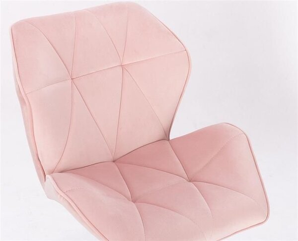 LuxuryForm DESIGN Stolička MILANO MAX VELUR na zlatom kríži - svetlo ružová
