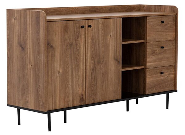 Mirjan24 Komoda K2D3SZ Peczo PC01, Farby: brandy castello / brandy castello + čierna 5903211157295