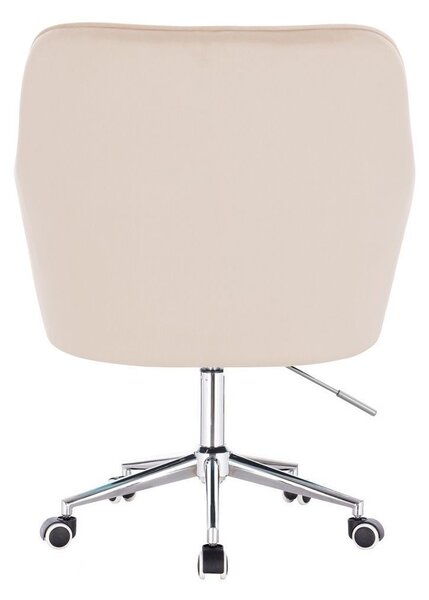 LuxuryForm DESIGN Kreslo AMALFI VELUR na striebornej podstave s kolieskami - krémové