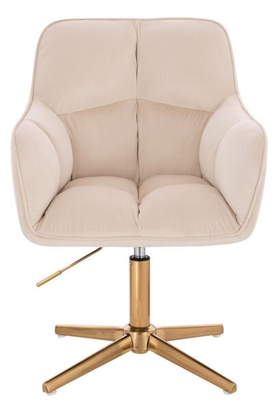 LuxuryForm DESIGN Kreslo AMALFI VELUR na zlatom kríži - krémové