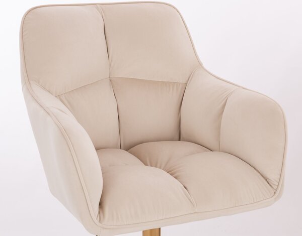 LuxuryForm DESIGN Kreslo AMALFI VELUR na striebornom kríži - krémové