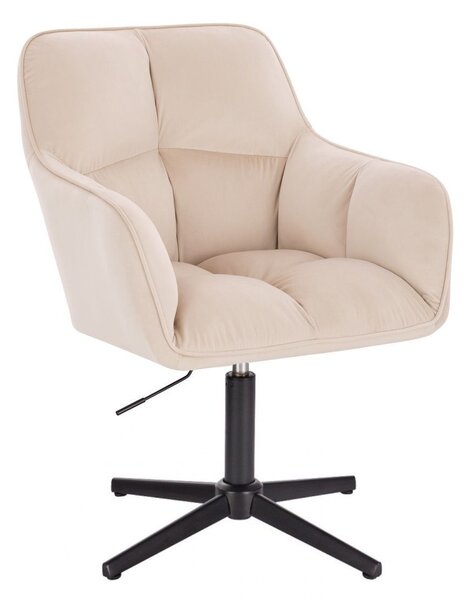 LuxuryForm DESIGN Kreslo AMALFI VELUR na čiernom kríži - krémové