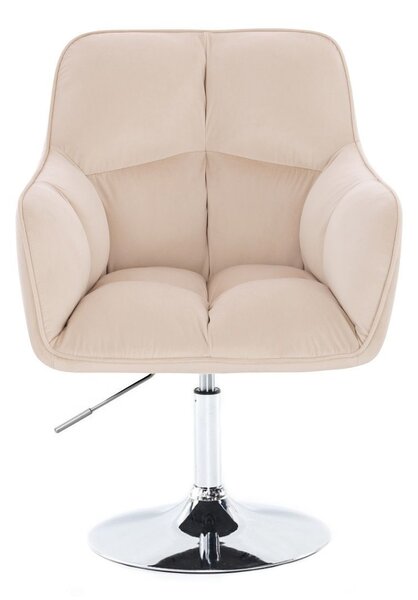 LuxuryForm DESIGN Kreslo AMALFI VELUR na striebornom tanieri - krémové