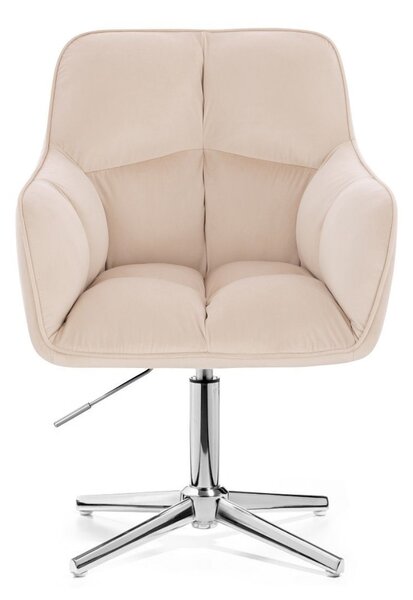 LuxuryForm DESIGN Kreslo AMALFI VELUR na striebornom kríži - krémové