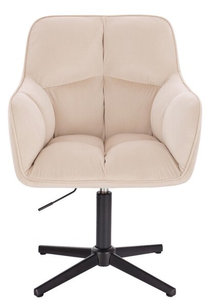 LuxuryForm DESIGN Kreslo AMALFI VELUR na čiernom kríži - krémové