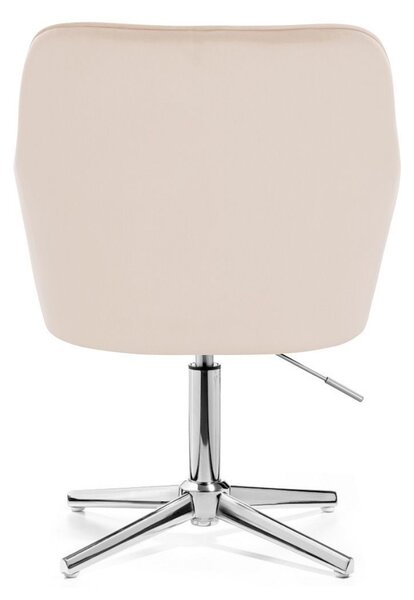 LuxuryForm DESIGN Kreslo AMALFI VELUR na striebornom kríži - krémové