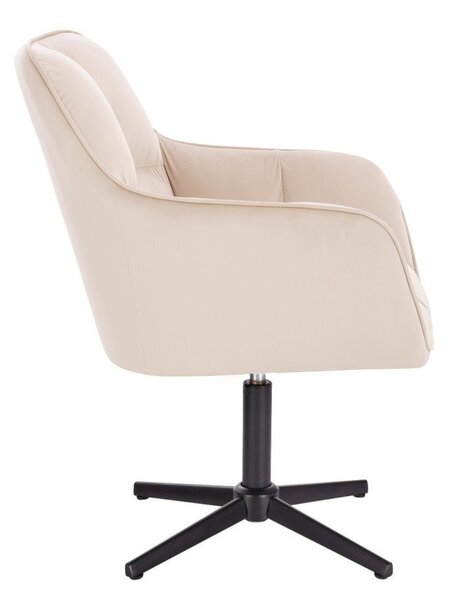 LuxuryForm DESIGN Kreslo AMALFI VELUR na čiernom kríži - krémové