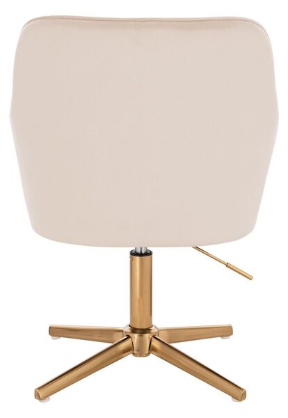 LuxuryForm DESIGN Kreslo AMALFI VELUR na zlatom kríži - krémové