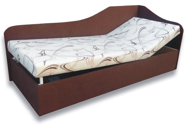 Jednolôžková posteľ (váľanda) 80 cm Abigail (Sand 10 + Tmavohnedá 40) (P). Vlastná spoľahlivá doprava až k Vám domov. 793055