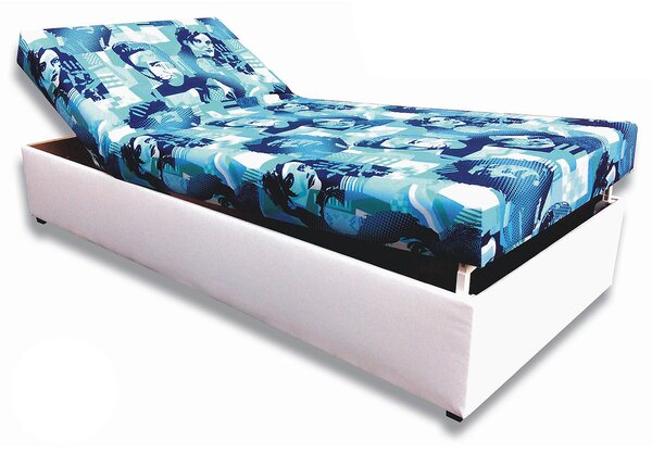 Jednolôžková posteľ (váľanda) 80 cm Darcy (Biela koženka + Elmo 2). Vlastná spoľahlivá doprava až k Vám domov. 793068
