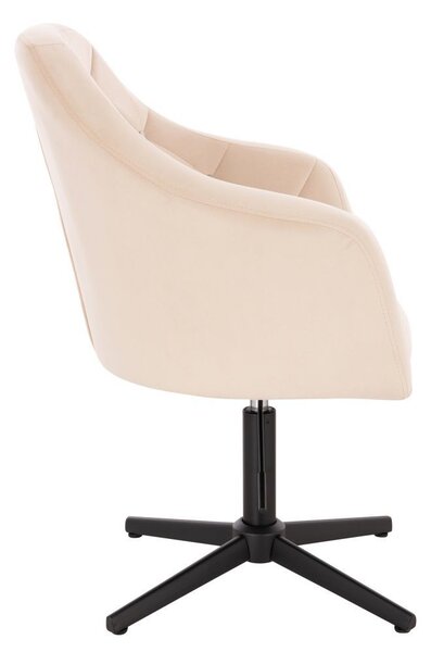 LuxuryForm DESIGN Kreslo ROMA VELUR na čiernom kríži - krémové