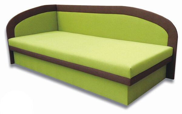 Jednolôžková posteľ (váľanda) 90 cm Melvin (Devon 001 zelená + Devon 009 hnedá) (L). Vlastná spoľahlivá doprava až k Vám domov. 793137