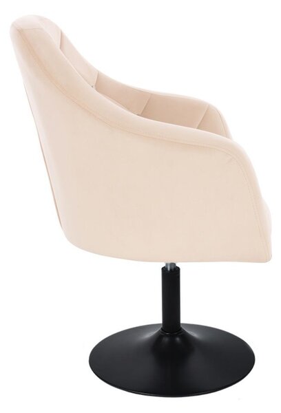LuxuryForm DESIGN Kreslo ROMA VELUR na čiernom tanieri - krémové