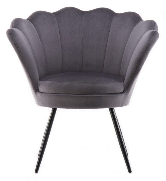 LuxuryForm DESIGN Kreslo FREY VELUR s čiernymi nohami - tmavo šedé