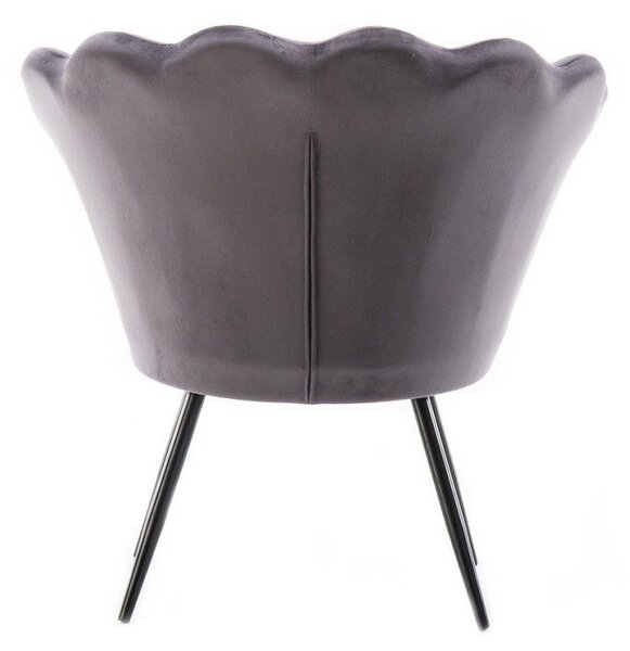 LuxuryForm DESIGN Kreslo FREY VELUR s čiernymi nohami - tmavo šedé