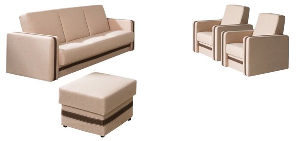 Mirjan24 Sedacia súprava 3+1+1 s taburetom Vivus Kvadro, Dostupné poťahy: Lux 12 + Lux 24 5902928052381