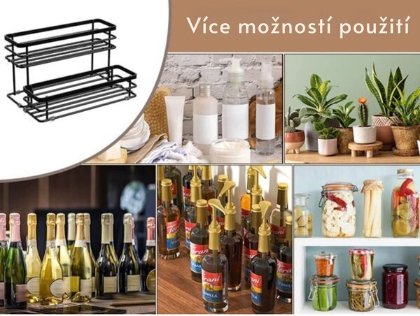 Drôtená kuchynská polica Houseland Sibo čierna