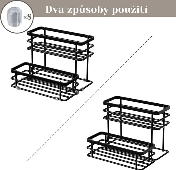Drôtená kuchynská polica Houseland Sibo čierna