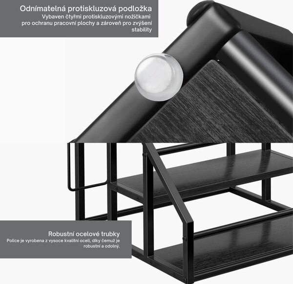 Kuchynská polica Houseland Zita čierna
