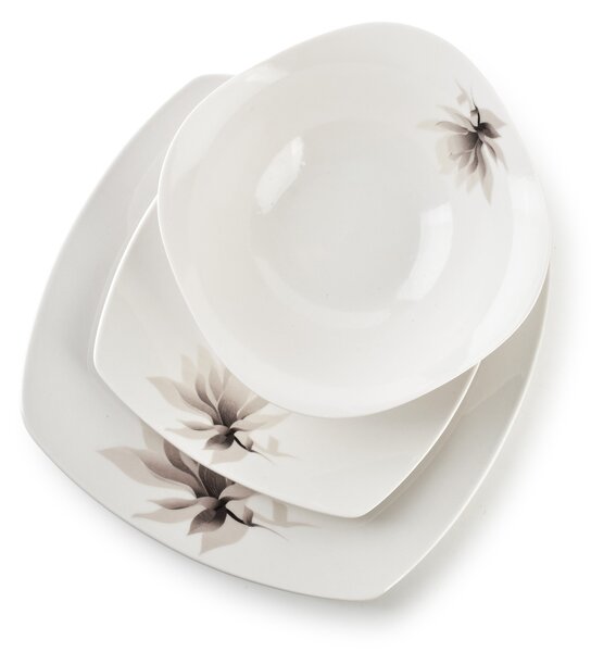 Affekdesign Porcelánová jídelní sada 18 ks talířů MAGNOLIA bílá