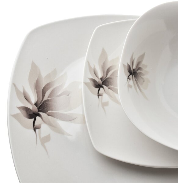 Affekdesign Porcelánová jídelní sada 18 ks talířů MAGNOLIA bílá