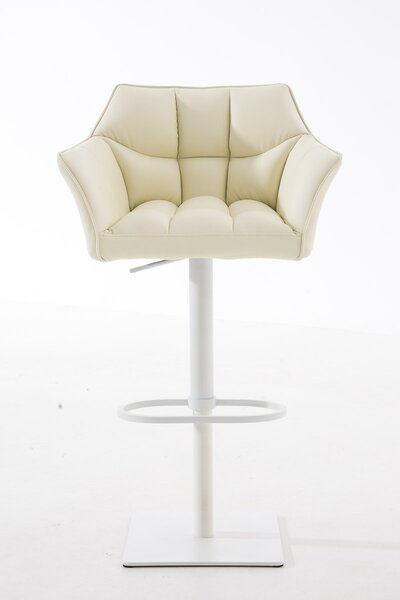 Barová stolička Damas W1 ~ koženka, biely rám Farba Krémová