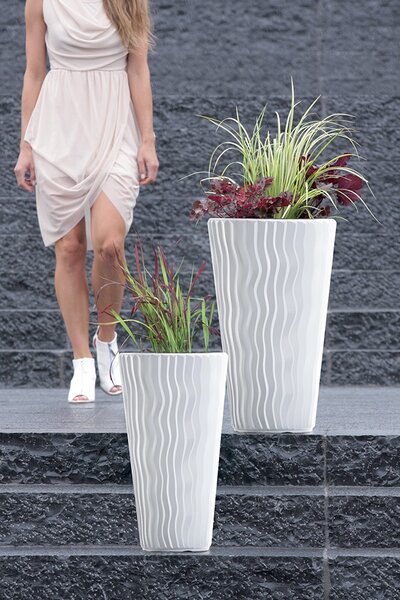 Prosperplast Kvetináč Long Sandy biely, variant 34,9 cm