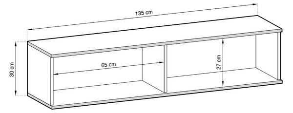 TV STOLÍK DION 2 BIELY + ZLATÝ 135 cm