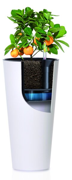 Prosperplast Kvetináč Tubus Slimmer biely matný, variant 20 cm