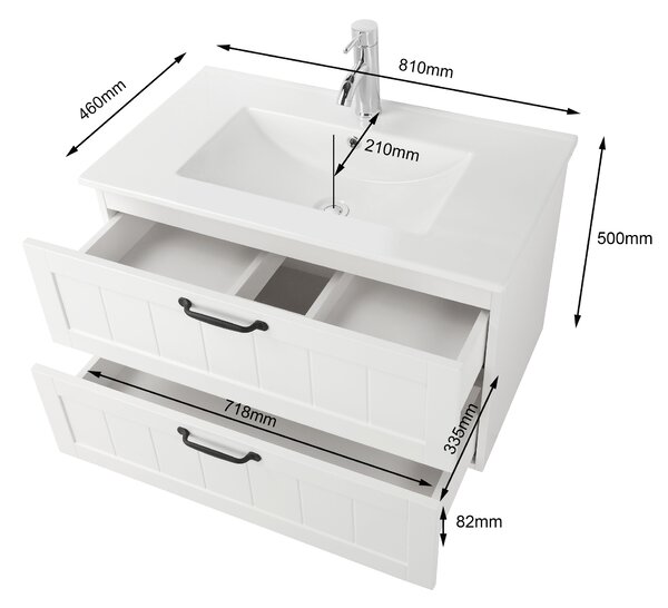 Závesná skrinka pod umývadlo Houseland Lavia 80 cm biela