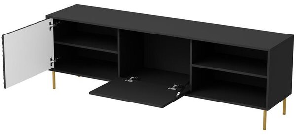 TV STOLÍK MARTON ČIERNY + ZLATÉ NOŽIČKY 180 cm