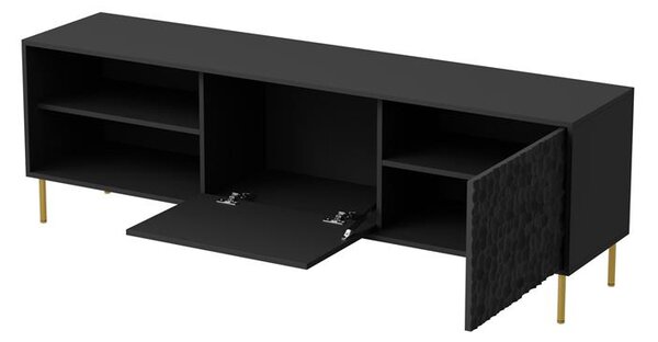 TV STOLÍK MARTON ČIERNY + ZLATÉ NOŽIČKY 180 cm