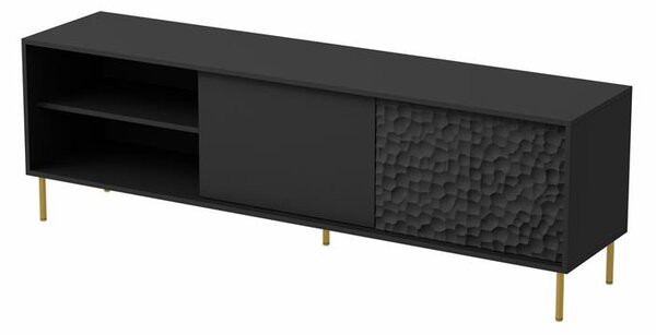 TV STOLÍK MARTON ČIERNY + ZLATÉ NOŽIČKY 180 cm