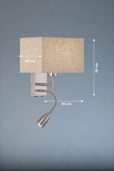 NÁSTENNÉ SVIETIDLO, 25/38 cm Fischer & Honsel - Online Only bytové doplnky, Online Only