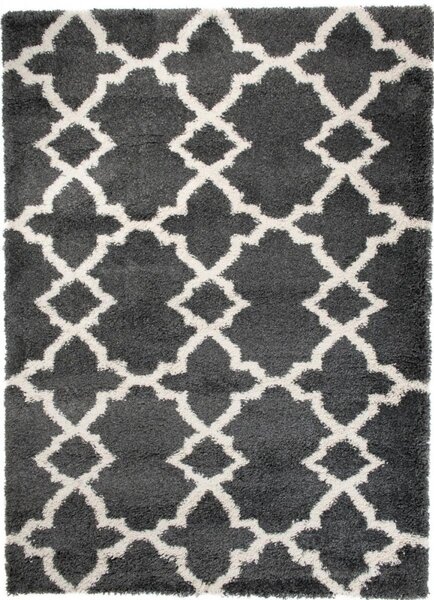 Kusový koberec Shaggy vlas 50 mm dymový 3 80x150cm