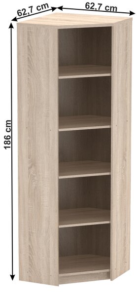 NovýNábytok.sk Rohový regál Hansa 2 NEW 09 (dub sonoma). Vlastná spoľahlivá doprava až k Vám domov. 1028698