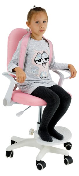Detská rastúca stolička s podnožou a trakmi Aureola (ružová + biela). Vlastná spoľahlivá doprava až k Vám domov. 1028719