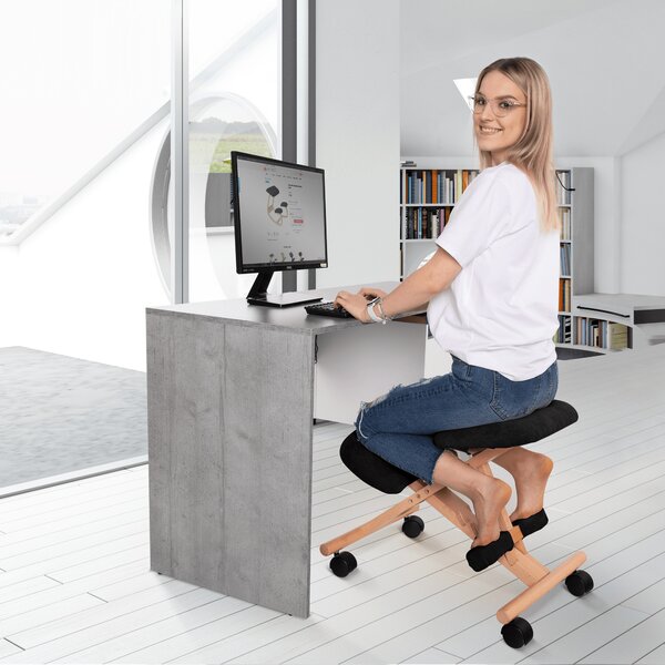 NovýNábytok.sk Ergonomická kľakačka Gloire (čierna + buk). Vlastná spoľahlivá doprava až k Vám domov. 1028728