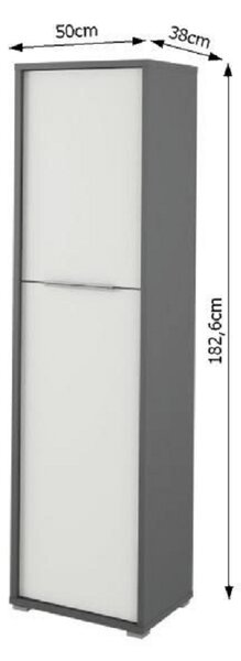 NovýNábytok.sk Skriňa Hamila NEW TYP 08 (grafit + biela). Vlastná spoľahlivá doprava až k Vám domov. 1028764