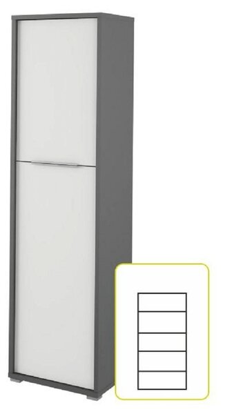 NovýNábytok.sk Skriňa Hamila NEW TYP 08 (grafit + biela). Vlastná spoľahlivá doprava až k Vám domov. 1028764