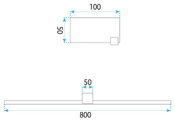Toolight Toolight, LED nástenné svietidlo, 80cm, 16W, 4000K, 1500lm, SWE042-1W, chrómová, OSW-20142