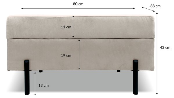 Taburet ALEN 80x38 s úložným priestorom - ružový - ITAKA 38