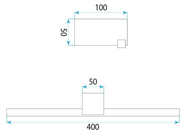Toolight Toolight, LED nástenné svietidlo, 40cm, 8W, 4000K, 1000lm, SWE049-1W, čierna matná, OSW-20149