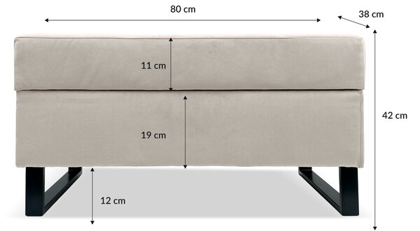 Taburet BONY 80x38 s úložným priestorom - šedý - ITAKA 51