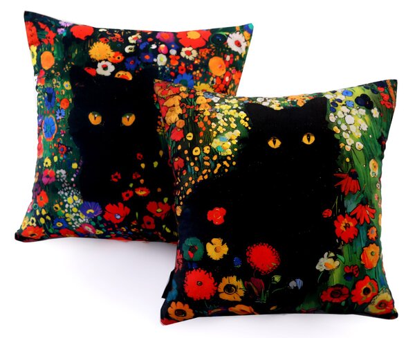 XPOSE® Set obliečok na vankúš MAČKY A KVETINY (digitálna tlač) 43x43 cm - set 2ks