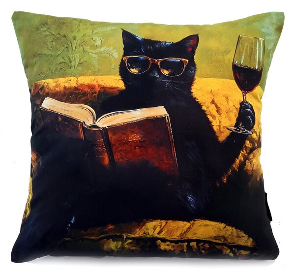 XPOSE® Obliečka na vankúš ELEGANTNÁ MAČKA (digitálna tlač) 43x43 cm 2ks