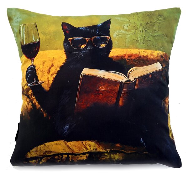 XPOSE® Obliečka na vankúš ELEGANTNÁ MAČKA (digitálna tlač) 43x43 cm 2ks