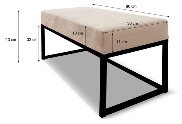 Lavička EMLI 80x38 v loftovom štýle - zelená - ITAKA 10